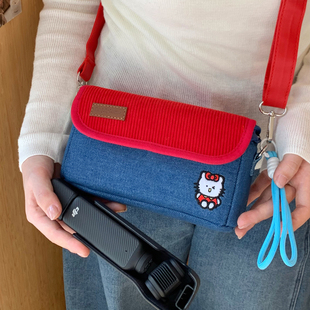可爱猫咪手机包女斜挎小众ccd相机包大疆pocket3收纳包action5
