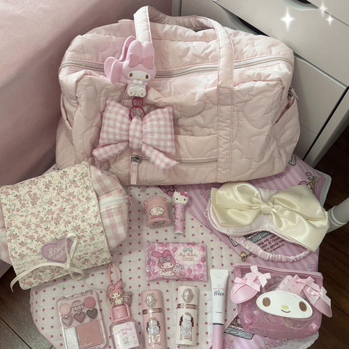 便携短途旅行包女轻便大容量包包可爱行李袋外出手提包化妆收纳包