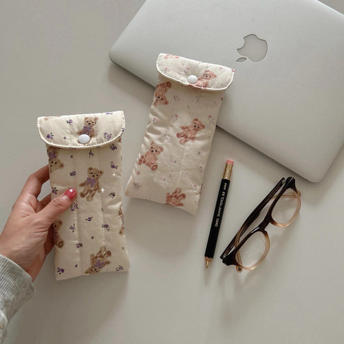 自制ins眼镜收纳包便携眼镜袋女式墨镜眼镜盒布艺防压收纳袋笔袋