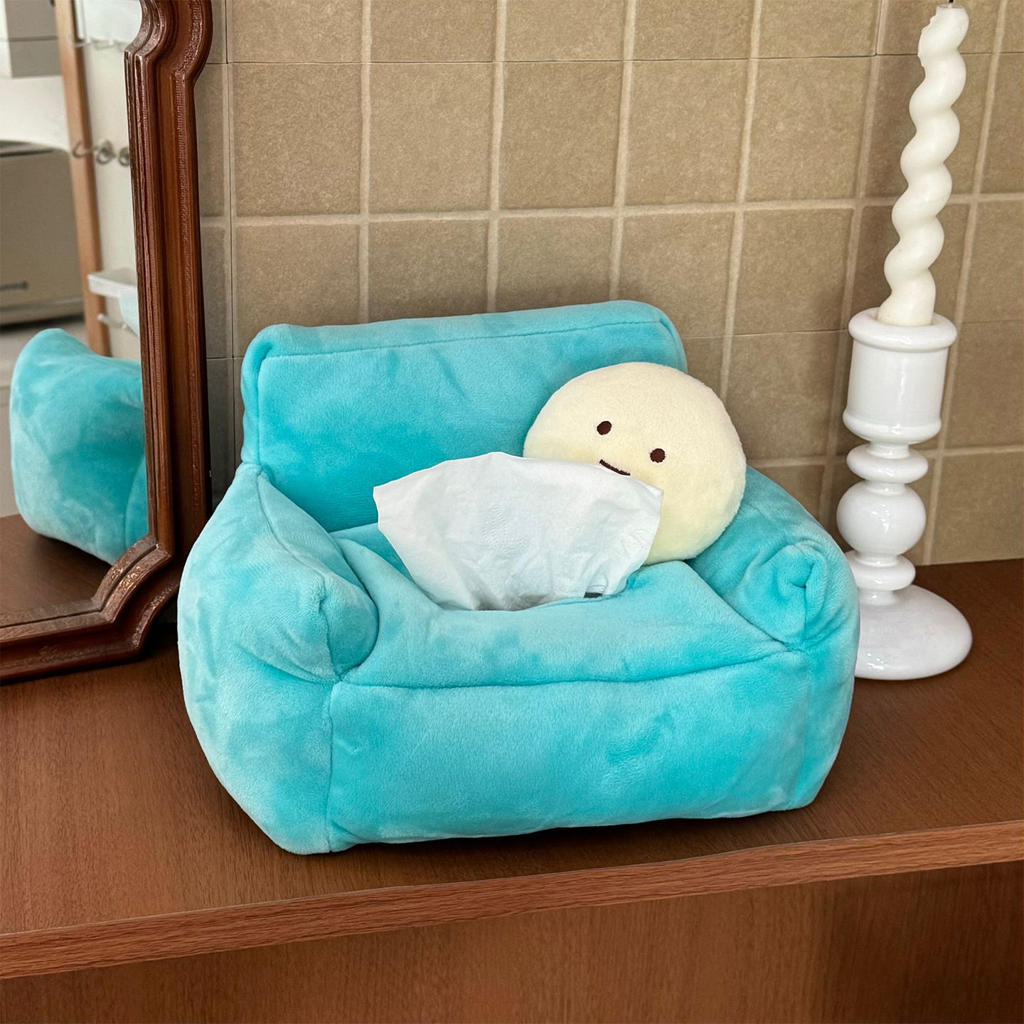 纸巾盒客厅高级感纸抽盒可爱创意毛绒沙发纸抽盒桌面纸巾收纳盒