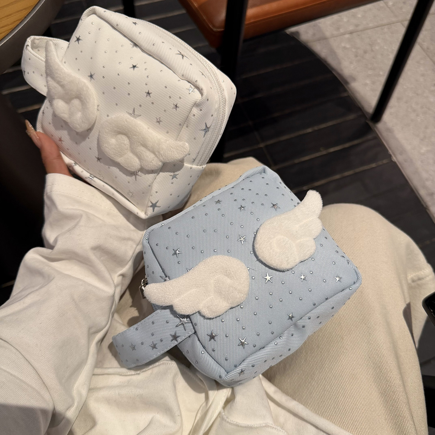 可爱星星小包包女外出便携拍立得收纳包相机包杂物零钱包化妆包