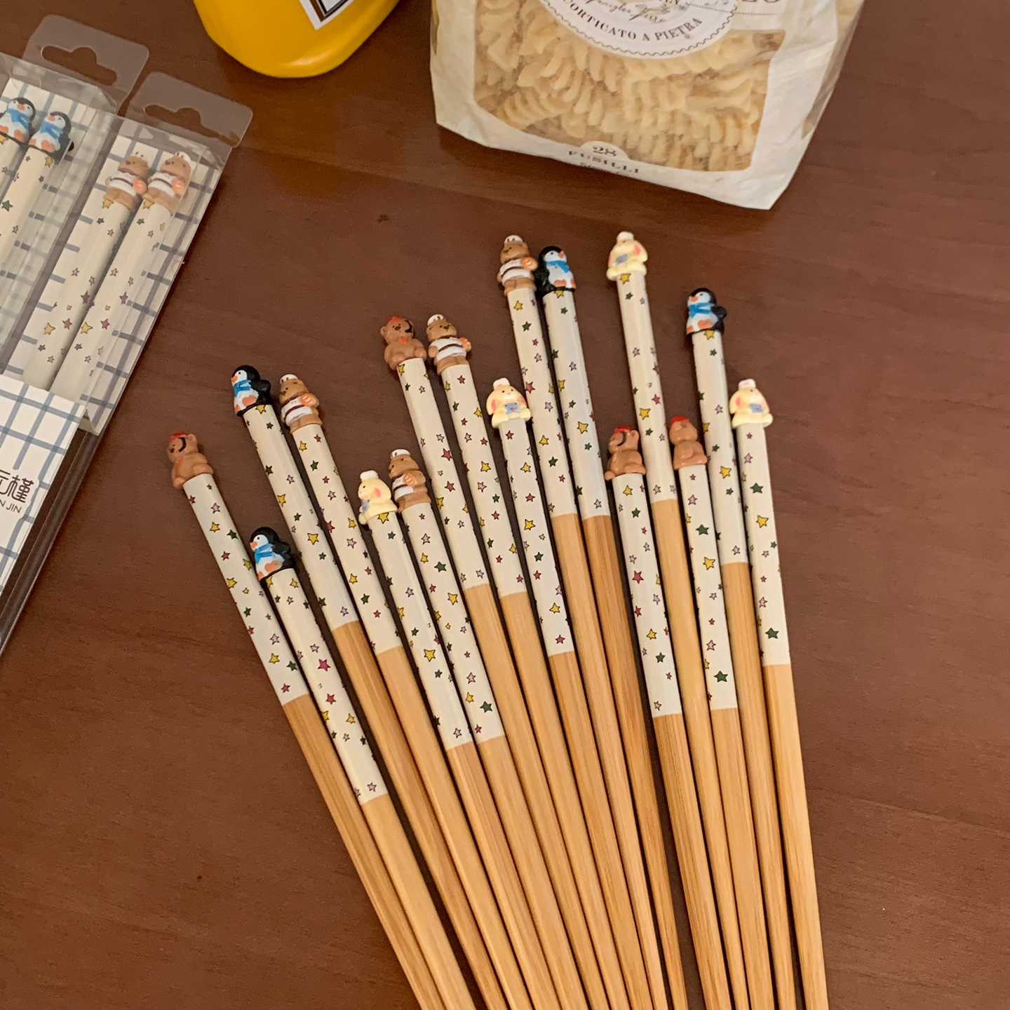 可爱卡通儿童筷子单人装高档家用分人短款实木质筷子家庭专人专用