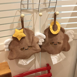 可爱创意纸巾盒高级客厅厨房壁挂式抽纸盒纸巾收纳盒悬挂纸巾袋