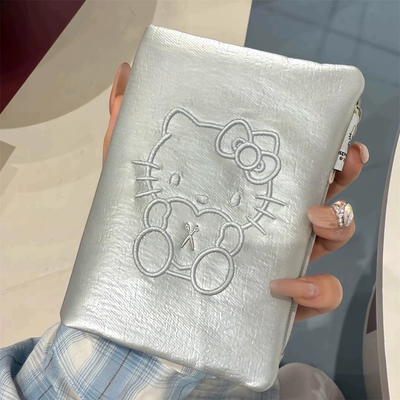 银色亮面护照夹多功能旅行卡包钱包一体出国机票证件护照收纳包