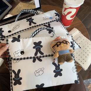 Buddy兔笔记本电脑包韩国ins新款 14寸苹果电脑专用收纳包外出便携手提包内胆包防震防撞保护套 11寸ipad平板