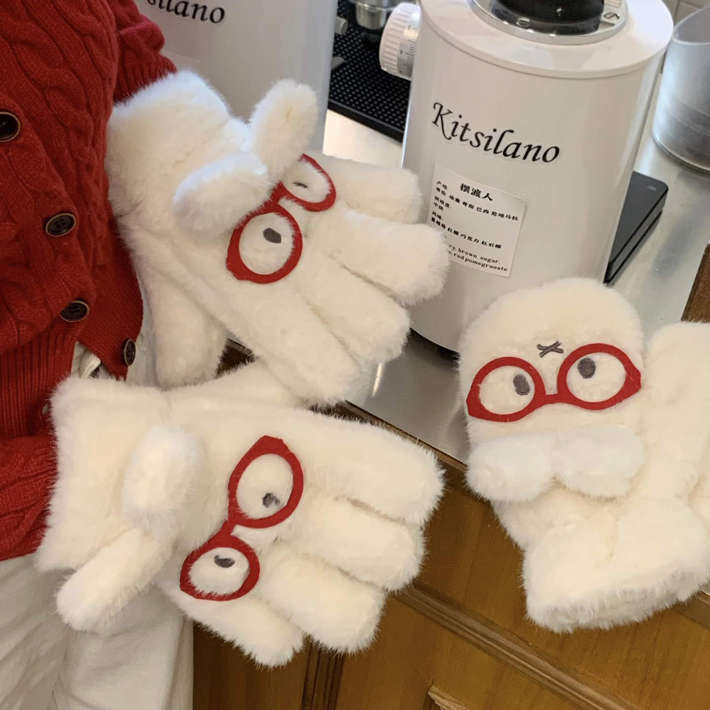 骑行手套女冬季2025新款保暖加绒加厚学生骑车防冻挂脖五指手套潮