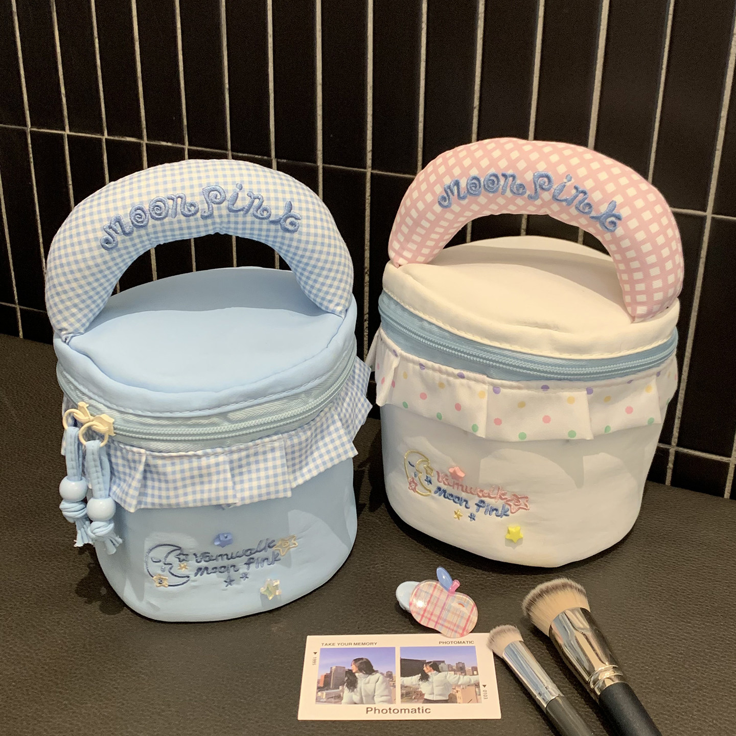 花边水桶化妆包外出便携手提化妆袋旅行洗漱化妆品收纳包包大容量,收纳整理,化妆包,淘宝优惠券,粉丝福利购,淘宝优惠卷