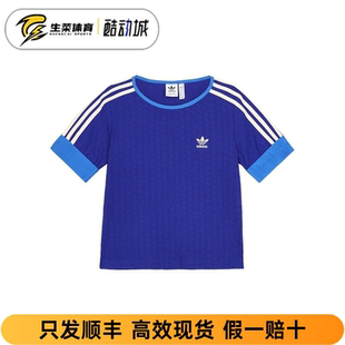 阿迪达斯 Adidas Adicolor 70三叶草女子复古系列短袖T恤 IK7846