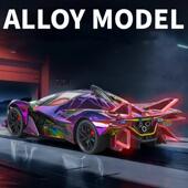 新豪迪1 24阿波EVO电镀版 合金汽车模型仿真赛车跑车儿童声光玩具