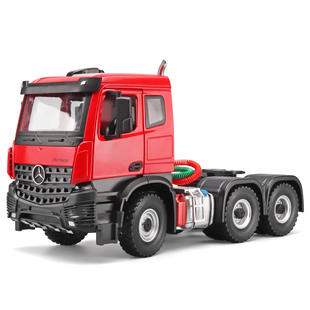 新款 1:24阿塔尼亚合金拖头工程运输车半拖挂模型摆件新品