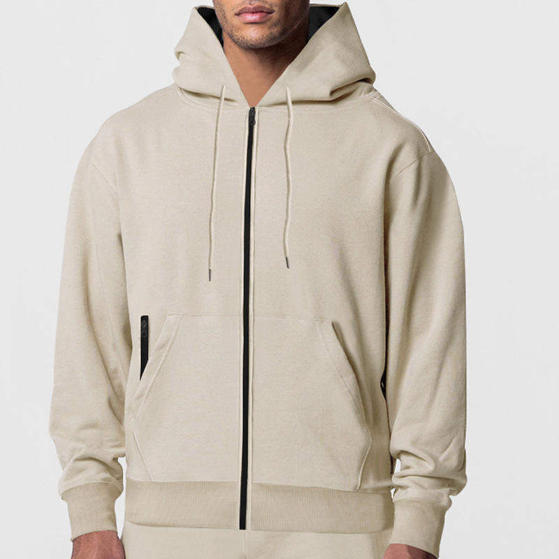 跨境电商秋冬季节男式纯色连帽运动衫抓绒保暖舒适男士长袖卫衣衫