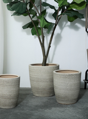 家用客厅特大号陶瓷花盆大口径30cm以上绿植天堂鸟办公室粗陶超大