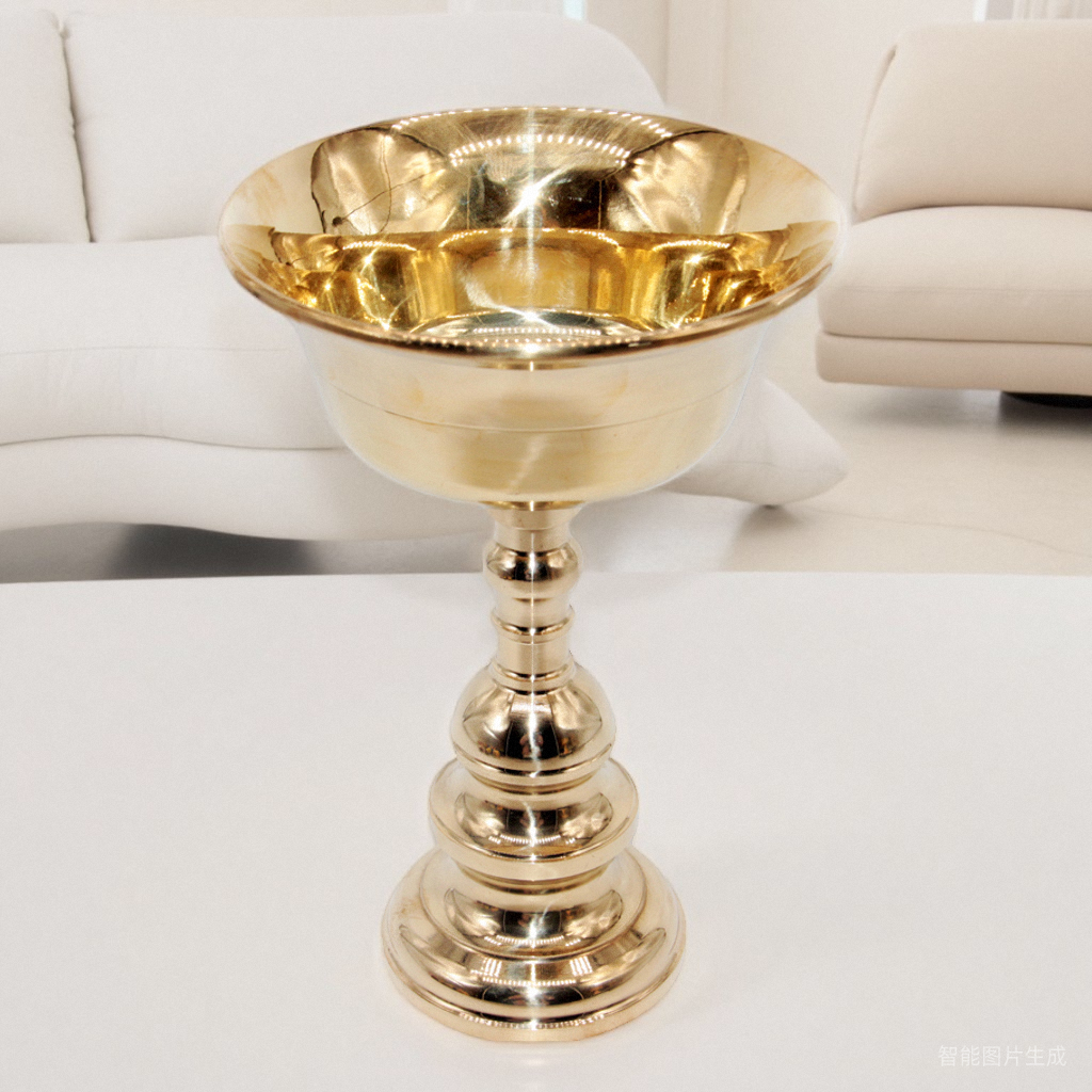 松吉仓 19号两节灯黄铜酥油灯佛堂供 可用酥油蜡食用油能燃72小时