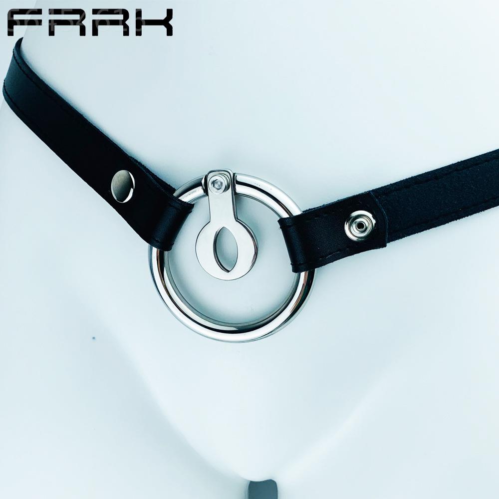 frrk新款男用金属平板锁cb锁皮穿戴贞操锁锅盖锁短款阴茎锁兴趣激