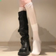 显瘦腿套芭蕾风袜子延长蕾丝袜套女春秋堆堆袜白色小腿袜搭配靴子