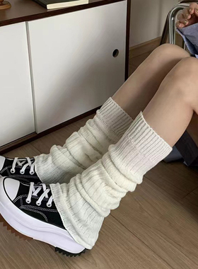 2025春夏新款胖mm粗腿喇叭白色袜套堆堆袜女夏季薄款修饰腿型腿套