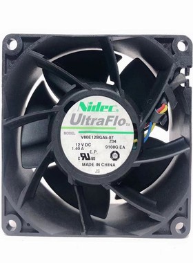 原装NIDEC V80E12BGA5-07 8038 DC 12V 1.4A 8cm暴力智能散热风扇