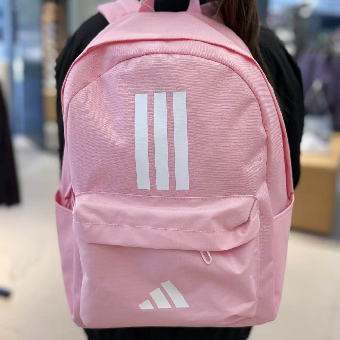 ADIDAS阿迪达斯正品三条纹经典运动休闲书包双肩包 IS7046