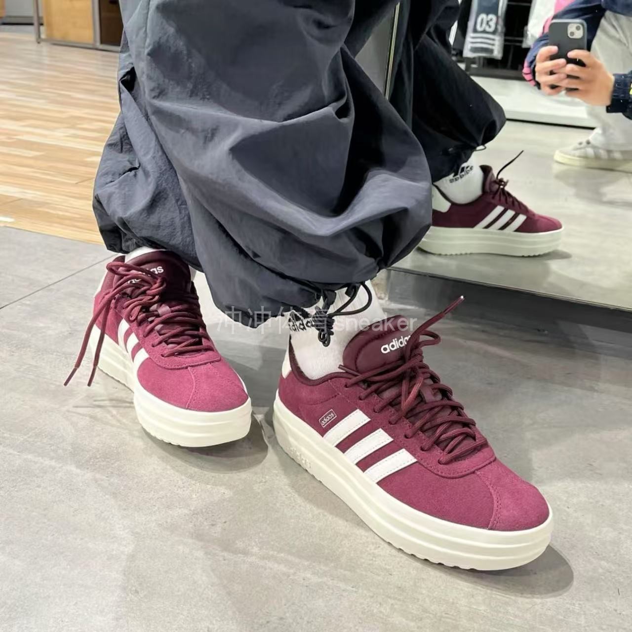 ADIDAS阿迪达斯正品VL COURT舒适百搭低帮女子运动休闲板鞋IH0366