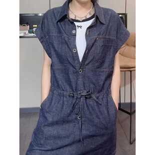 气质牛仔连衣裙2025年新款夏季薄款大码宽松轻奢高级感小个子长裙