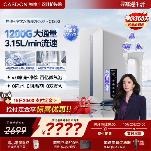 凯度鲜矿水大水量厨下净水器家用直饮厨房自来水过滤RO机C1200