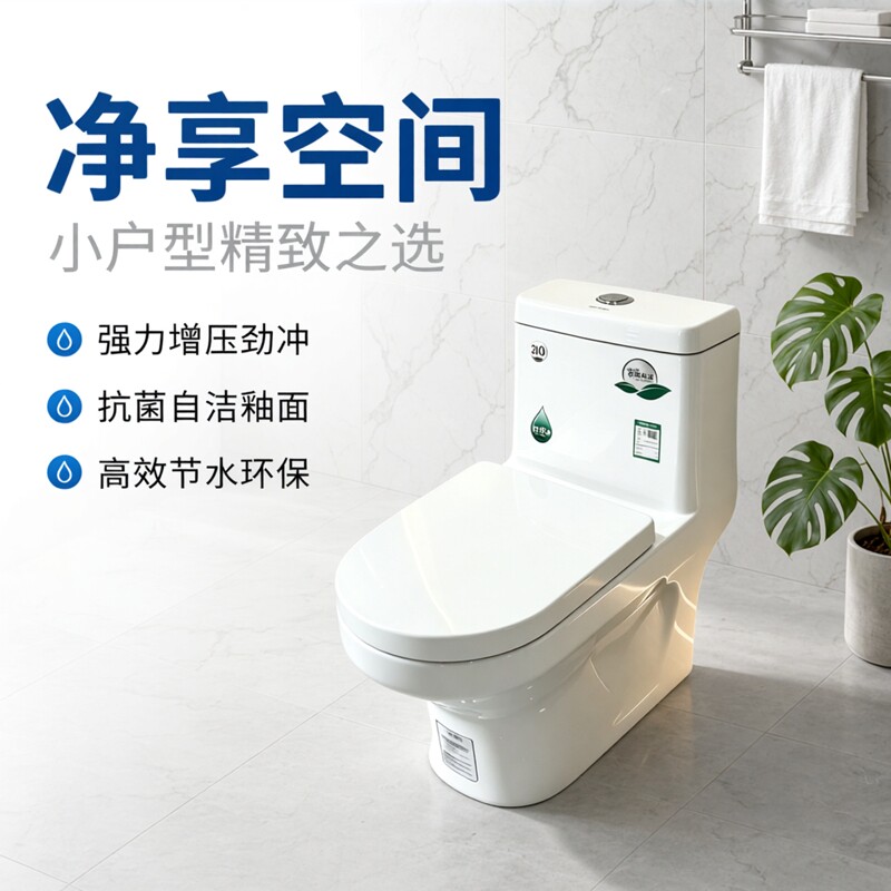 碧维小户型家用马桶抗菌防臭自洁釉面陶瓷增压劲冲超旋节水坐便器
