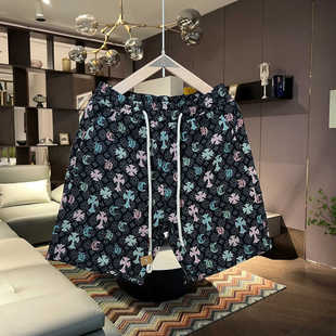 短裤 青年款 松紧腰五分印花休闲裤 欧货中裤 沙滩裤 2026潮流直筒男士