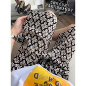 男款 穿搭设计感休闲五分裤 夏季 子美式 小香风沙滩裤 黑白四叶草短裤