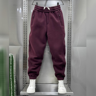 男士 宽松抽绳哈伦裤 口袋拉链束脚运动卫裤 男裤 百搭纯色休闲裤 秋季