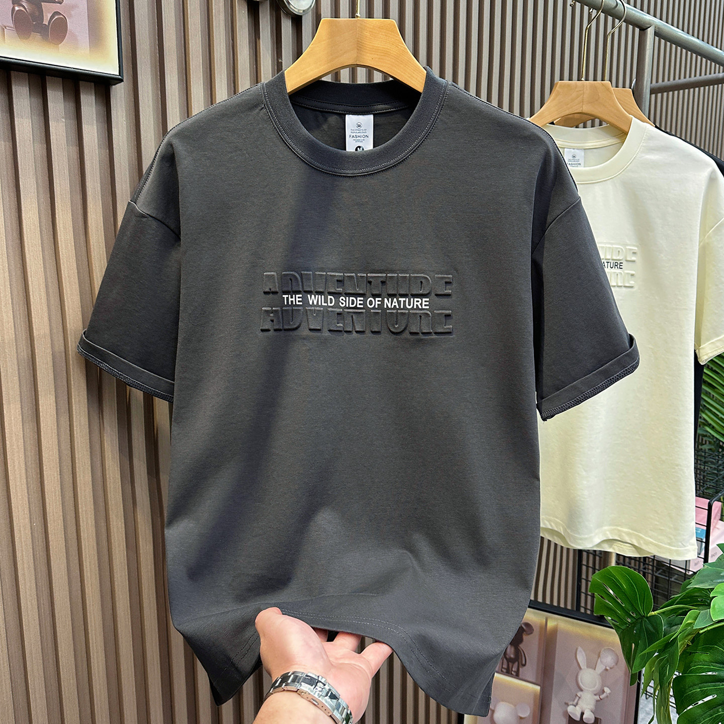 冰丝凉感短袖t恤男2026新款夏季宽松圆领上衣服学生美式半袖体恤