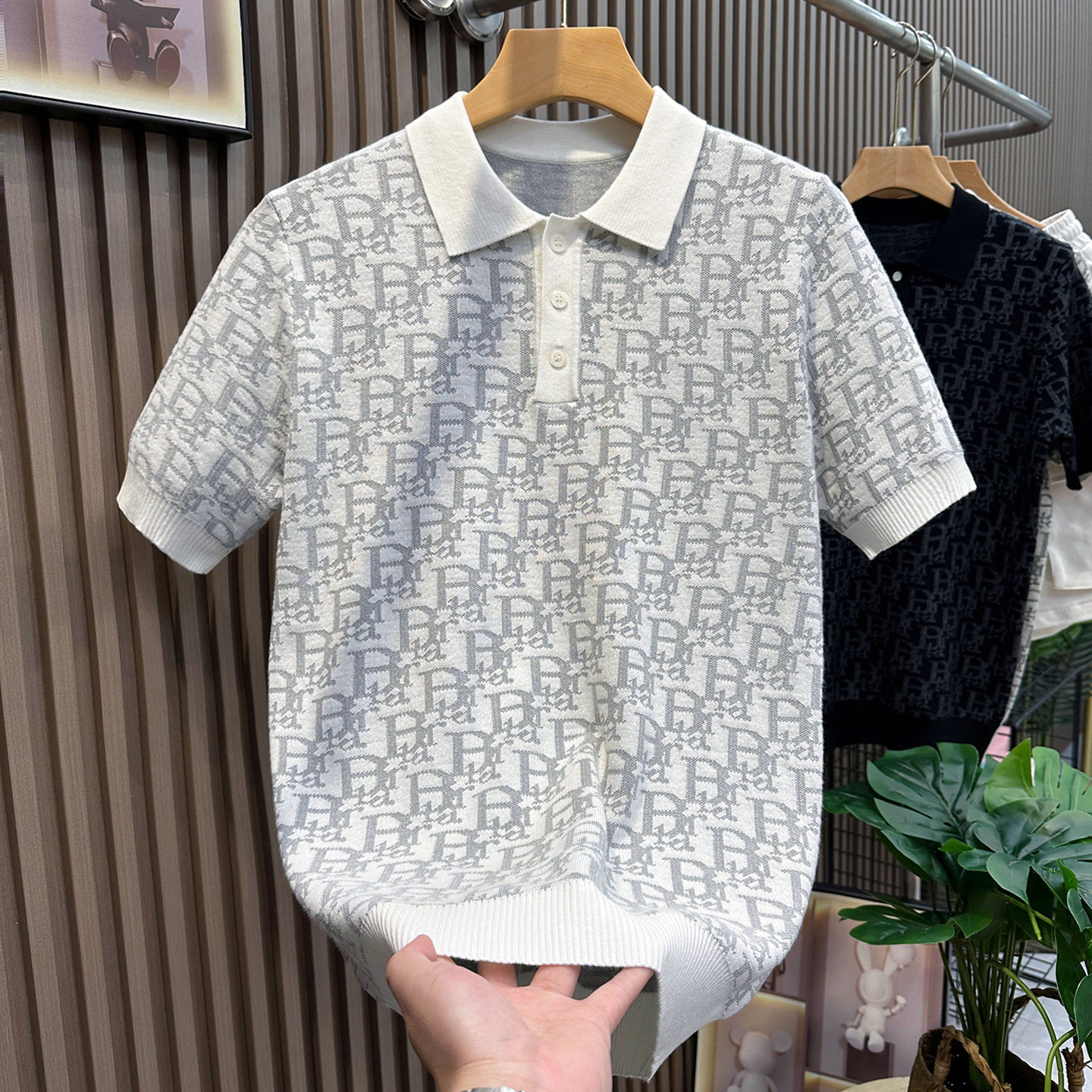 2026夏季新款修身翻领t恤polo衫男款时尚商务高级白色针织短袖男