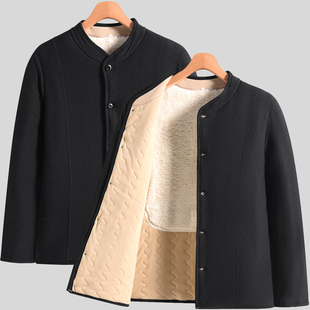 中老年冬季 外套防寒 棉衣男保暖棉袄加绒加厚爸爸棉服加肥加大冬装