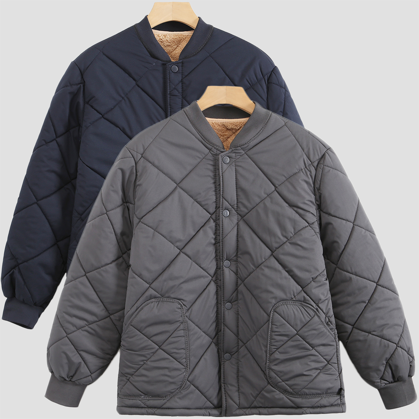 冬季男士加绒棉袄中老年新款