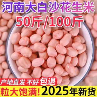 2025年新鲜花生米50斤100斤大颗粒白沙农家生花生商用去壳花生仁