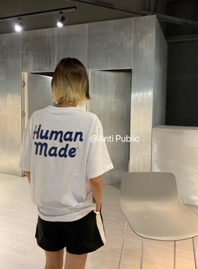 夏季情侣卡通印花Human mande日潮ins风bf风宽松短袖T恤中性男女