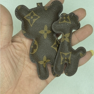老花皮料钥匙扣皮件挂饰可爱创意小鹿小熊包包挂件饰品