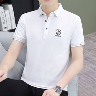 帅气男装 t恤翻领polo衫 休闲半袖 有领体恤衫 男士 珠地棉夏季 短袖