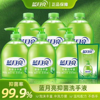 蓝月亮野菊花芦荟清香洗手液手洗家用抑菌袋装补充装绿色500g大瓶