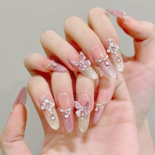 冰透腮红立体蝴蝶仙女风气质显白美甲贴穿戴甲 花蝶幽梦