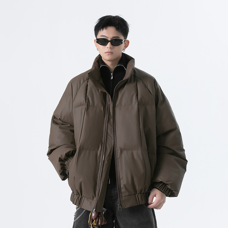 美式吐司方格男士防水加厚棉服