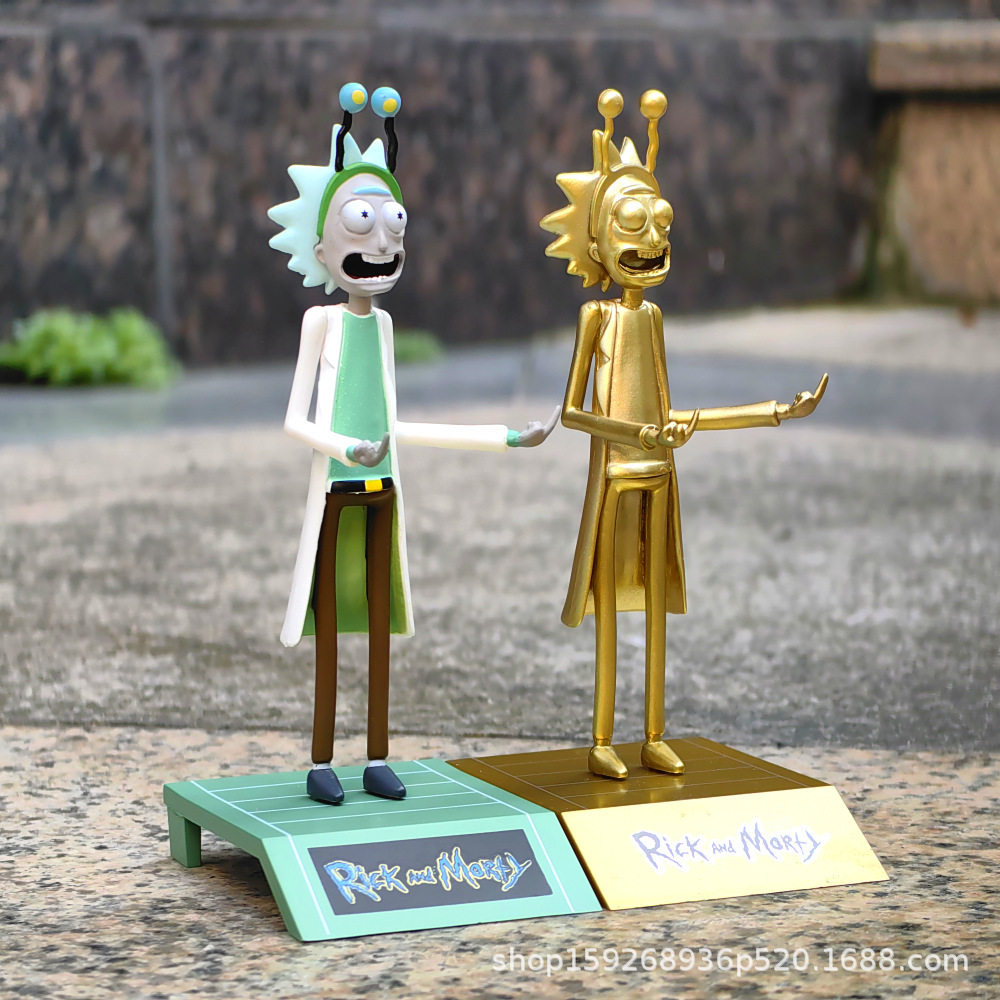瑞克与莫蒂姥爷中指经典搞怪玩具车载装饰机箱摆件rick and morty