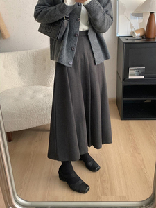 加厚毛呢百褶裙女秋冬大码胖mm显瘦半身裙梨形身材中长款a字裙子