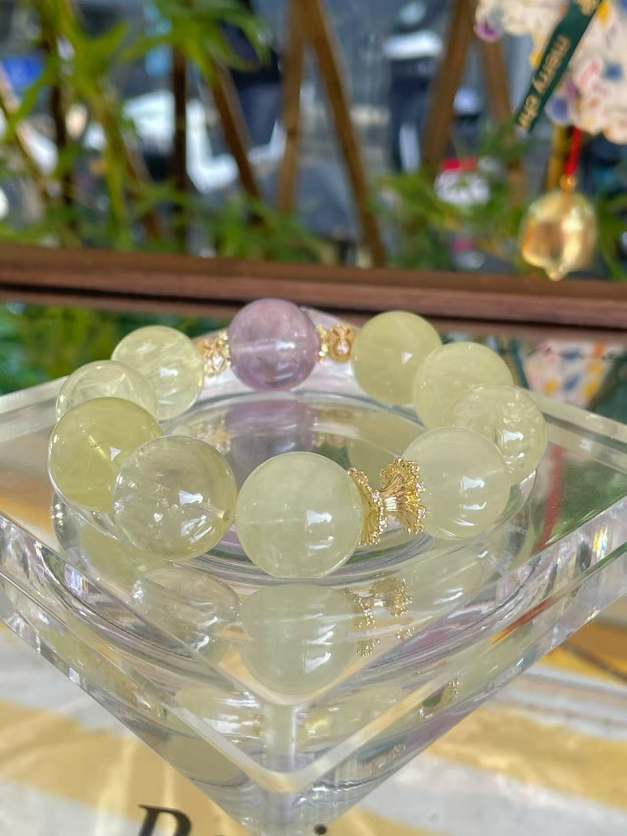 天然水晶柠檬晶手串女生显白温柔显白百搭手链送礼物