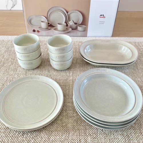 松露白staub陶瓷圆盘多功能餐具