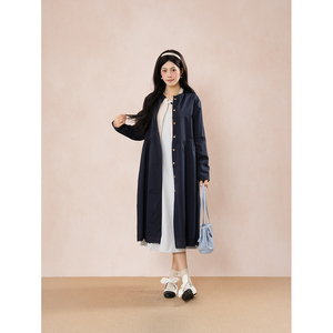 天才女友 高智感文艺气质叠穿内搭连衣裙+针织开衫+外套三件套女