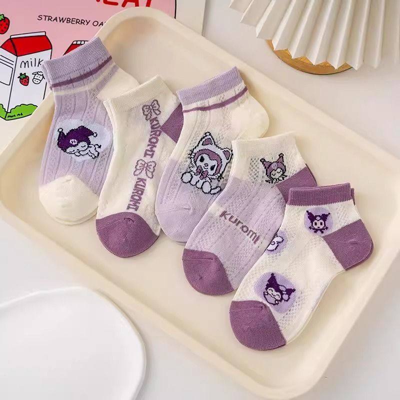 儿童女孩袜子夏季薄款网眼透气棉袜女童库洛米卡通棉袜可爱短袜,童装/婴儿装/亲子装,儿童袜子(0-16岁),淘宝优惠券,粉丝福利购,淘宝优惠卷