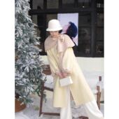 美瑛初雪披肩斗篷呢子套装 2025 秋冬新款 甜美少女撞色两件套女