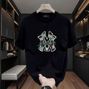 大牌外贸尾货专柜清仓捡漏~潮牌棉料短袖t恤男女夏季潮流体恤上衣