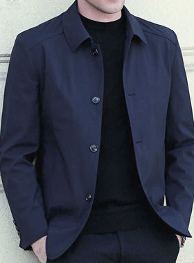 2024年冬季新款中老年人夹克春秋翻领商务外套爸爸装休闲上衣