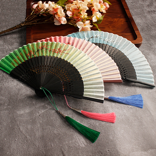 竹扇子 高档日式 解意 和风折扇 白鸟居 中国风京都折扇礼品扇
